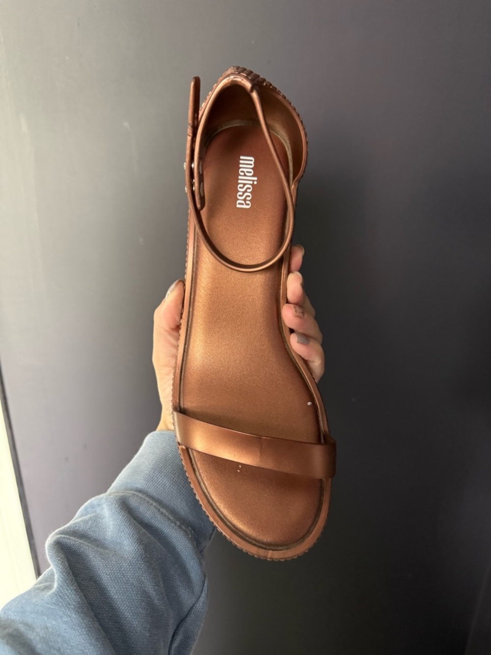 MELISSA Women's Brown/Copper Block Heel Sandals - Picture 4 of 5